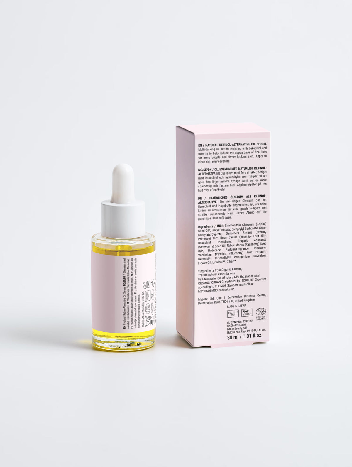 Naturlig oljeserum med retinolalternativ