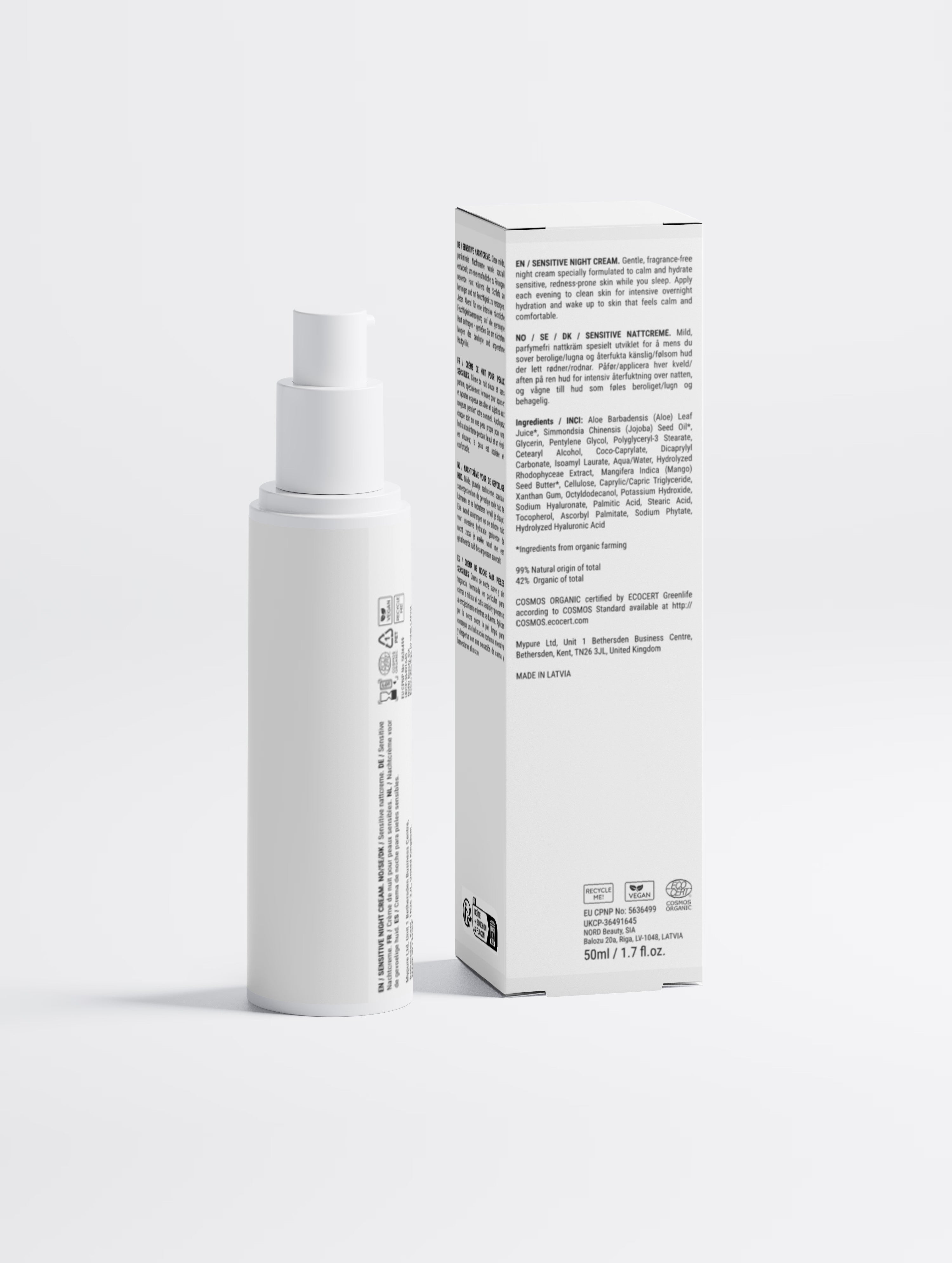 Sensitive Skin Overnight Cream, Fragrance Free