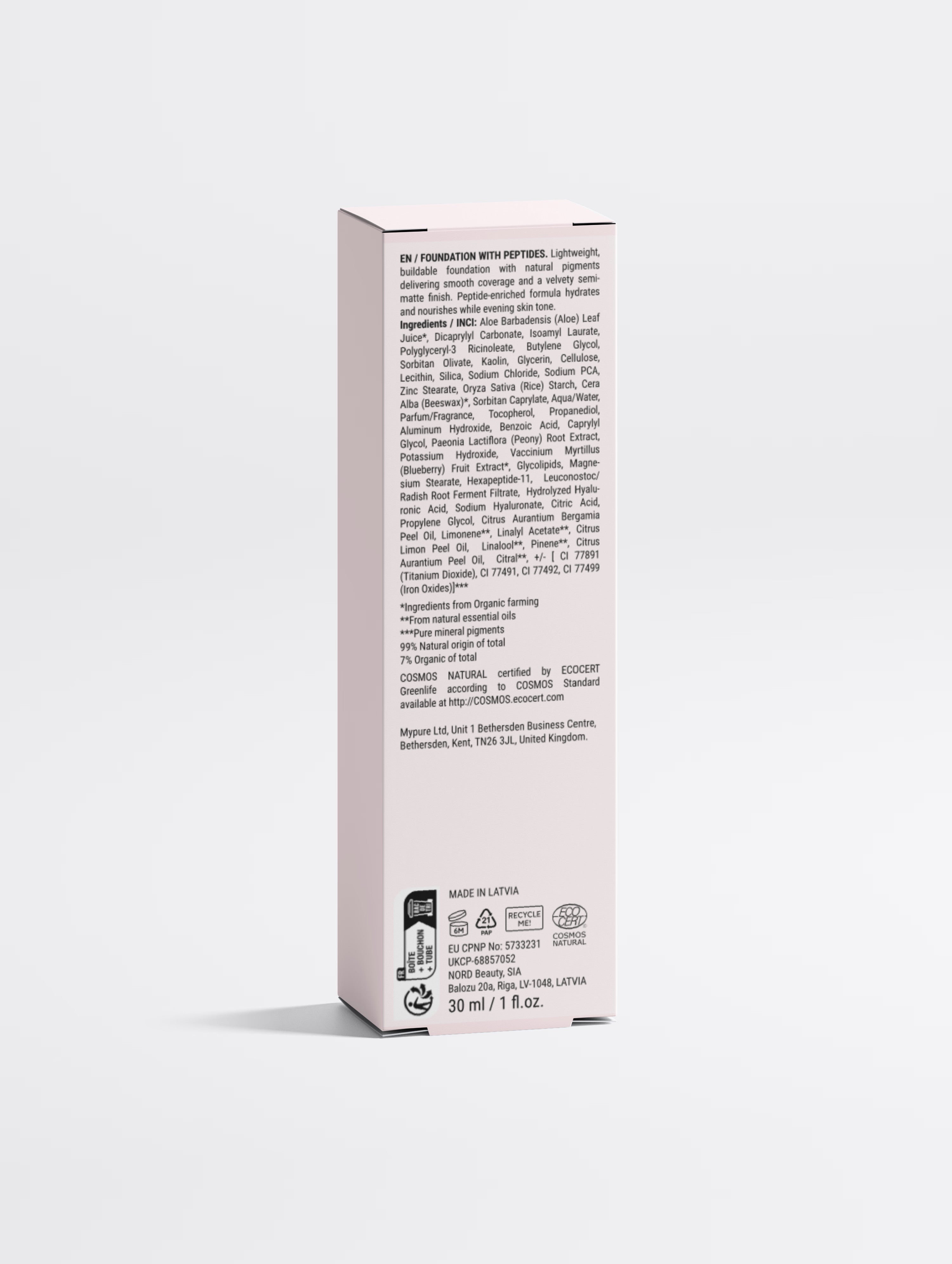Foundation med peptider, 20 Medium Nøytral